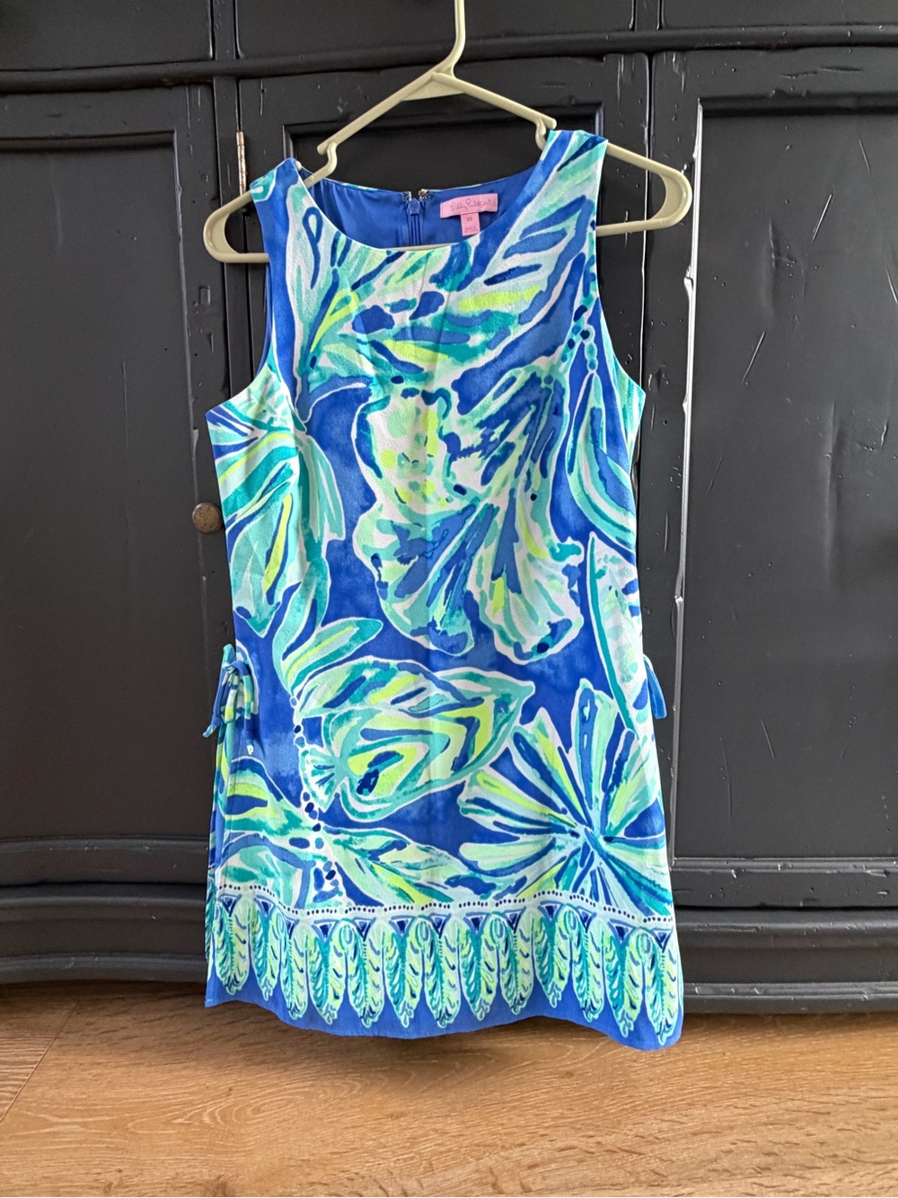 Lilly Pulitzer Blue, Aqua & Lime Floral Shift Dress Romper